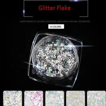 

6 Box/Lot (1 Set=6 BOX) Nail Glitter Flakes Set Irregular Paillette Nail Art Sequins Tips UV Gel For Nail Art Decoration PLB20
