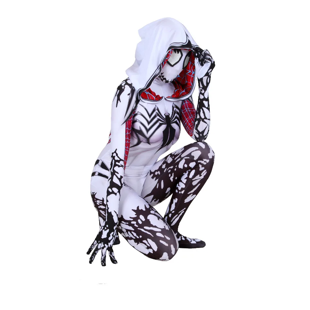 Костюм Человека паука Гвен Стейси Venom Zentai Comic Con Saints на Хэллоуин костюм для косплея
