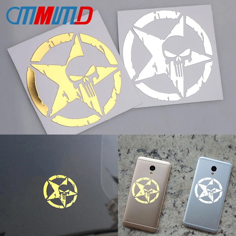 

The Punisher Skull Pentagram Car Sticker Auto Decal Reflective Window Body Ipad Cup phone Motorcycle Tuning Decoration
