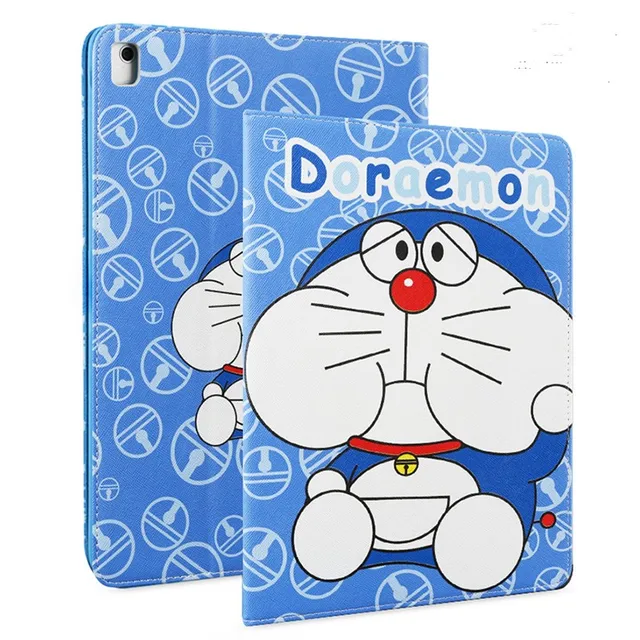 Cute cartoon Personality Doraemon pattern leather smart cover for ipad