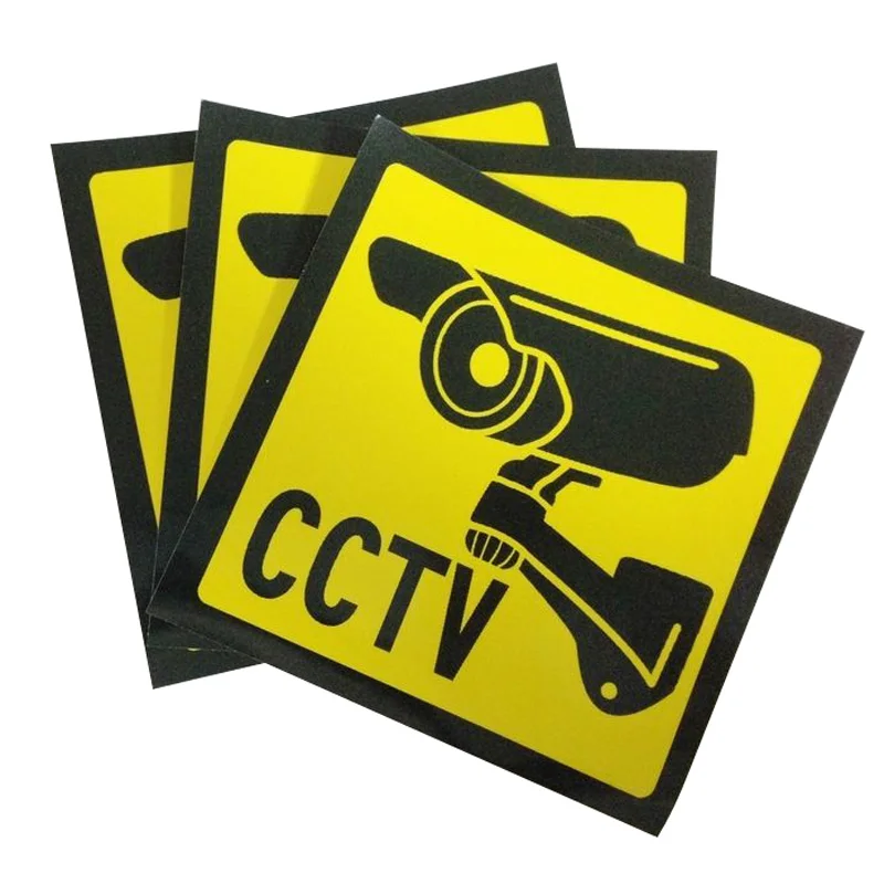 New 3Pcs Home CCTV Surveillance Security Camera Signs Sticker Warning Decal
