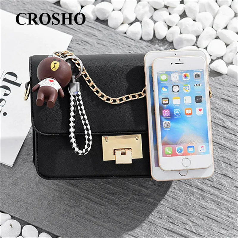 

CROSHO Female Style Fashion Autumn Winter Han Edition Ins with Small Flap Versatile One-shoulder Crossbody Thread Bags