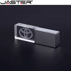 JASTER Тойота кристалл + металлический USB флэш-накопитель Флешка 4 ГБ 8 ГБ 16 ГБ 32 ГБ 64 Гб 128 Гб Внешняя память USB 2,0