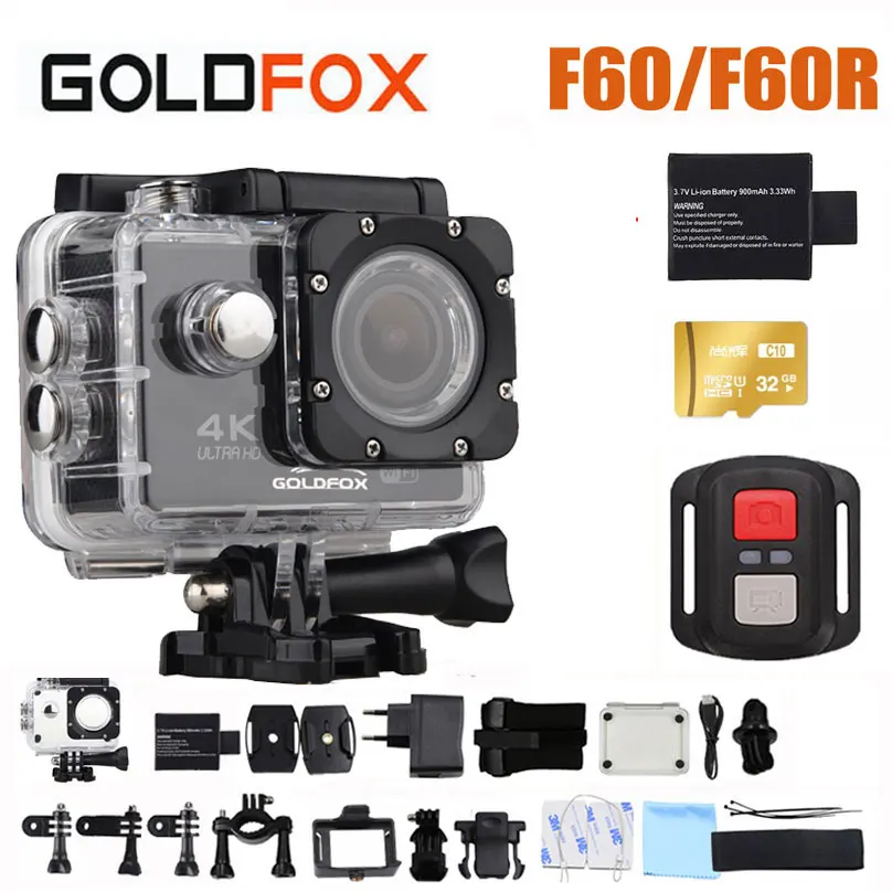 Экшн камера F60/F60R 4K Wi Fi 1080P/60fps Ultra HD спортивная водонепроницаемая видеокамера 16 МП