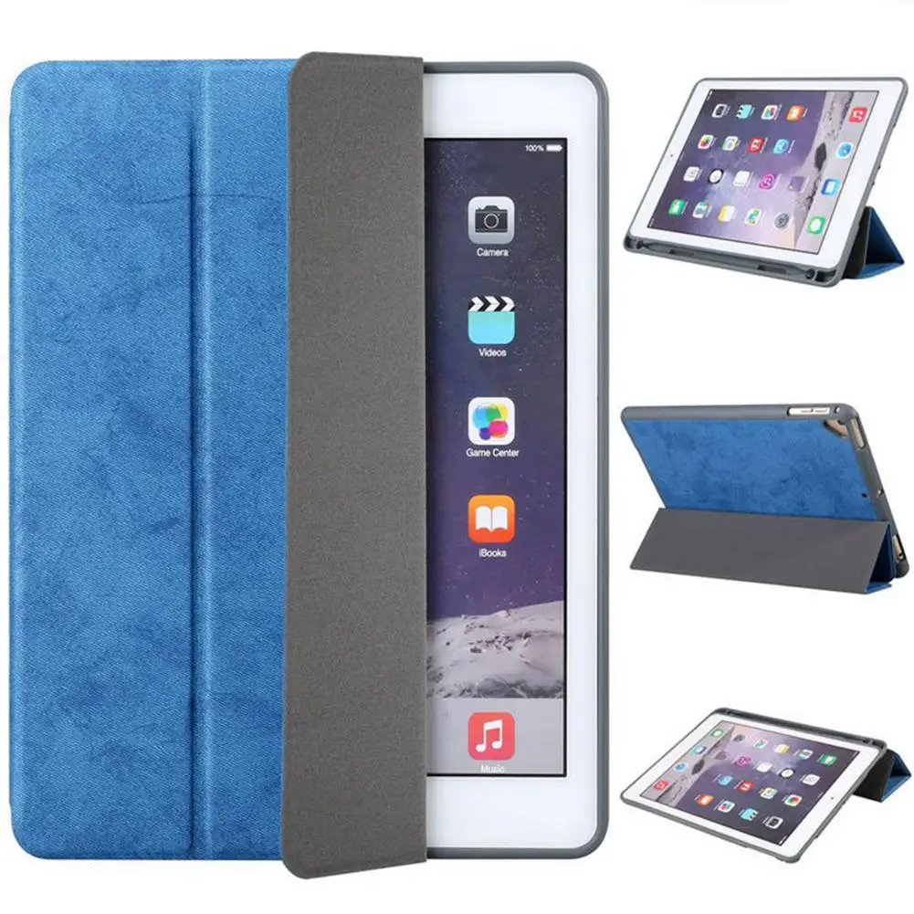 Противоударный умный силикон мягкий 3 складки протектор чехол Подставка для iPad 9,7 хорошее качество 2019