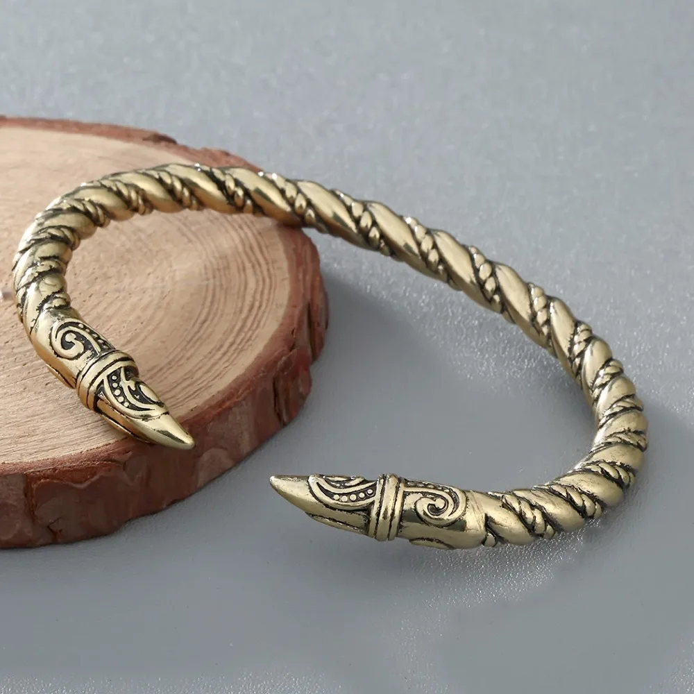 CHENGXUN Панк мужской браслет с вороном ювелирные изделия Античный витой проволоки манжета браслет Викинг индийские модные ювелирные аксессуары
