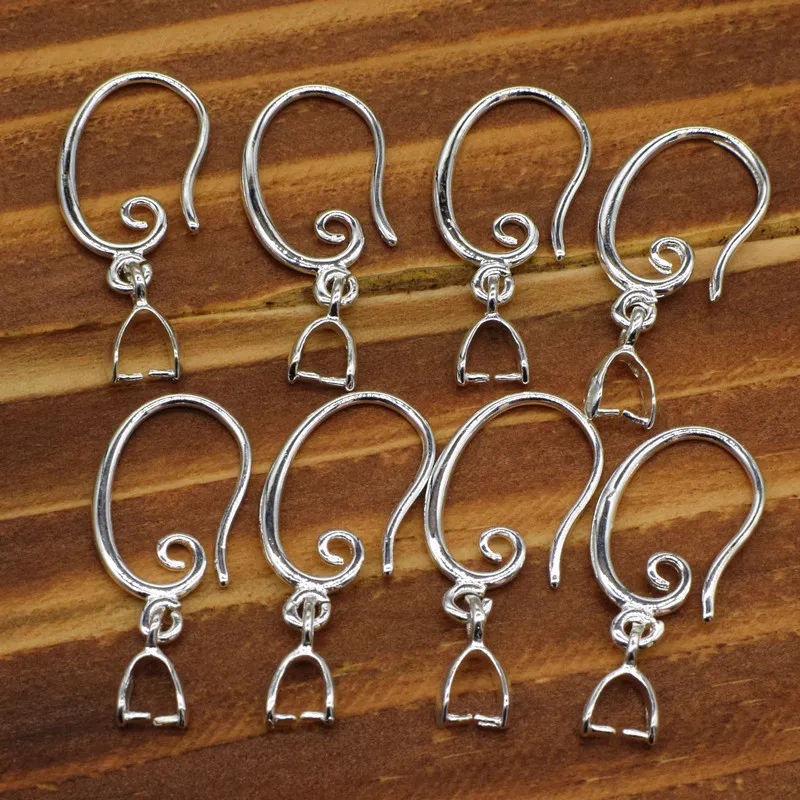 50PCS Jewelry Findings Real Pure 925 Sterling Silver Jewelry Earring