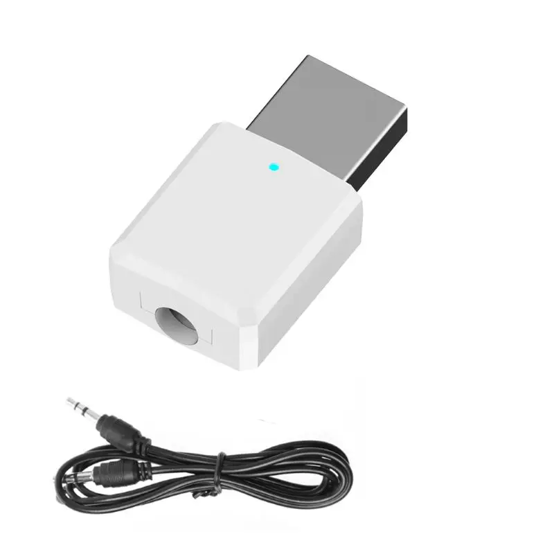 2 в 1 bluetooth-приемник USB передатчики беспроводной 3,5 мм аудио музыка стерео адаптер ключ для ТВ ПК Bluetooth динамик - Цвет: Белый