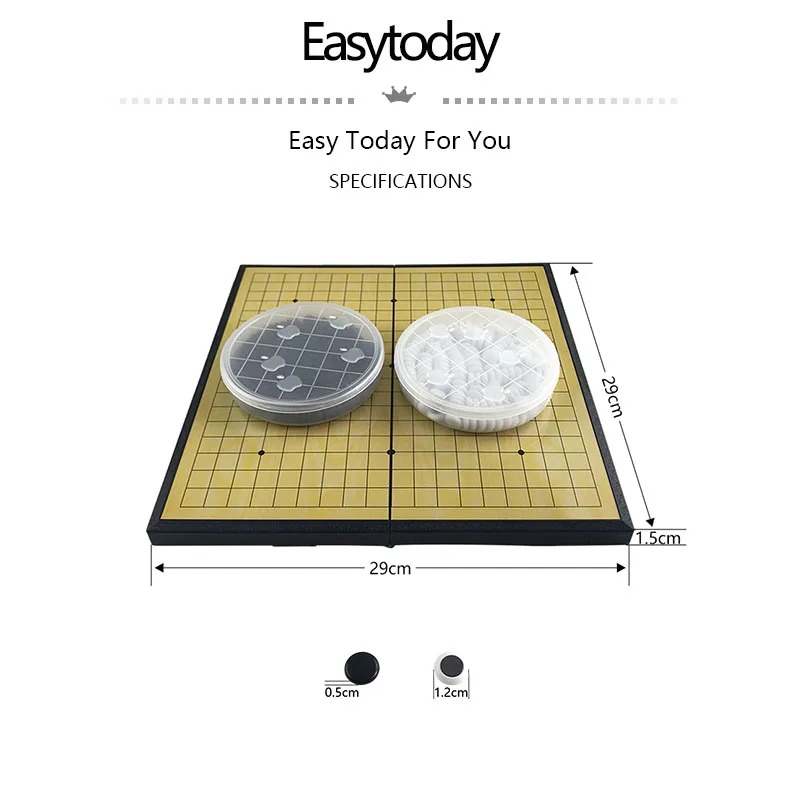 البلاستيك easytoday الذهاب عبة مجلس المغناطيسي للطي الشطرنج الذهاب لعبة قطع و gobang الشطرنج ألعاب الترفيه مجموعة بوتيك هدية
