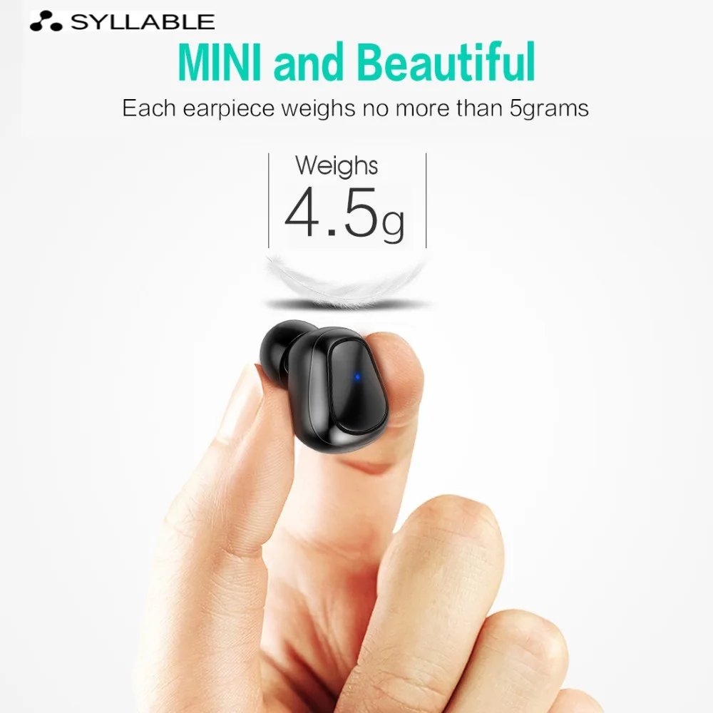 

SYLLABLE D900P TWS Bluetooth V5.0 Earphone True Wireless Stereo Earbud Waterproof Headset for Phone HD Communication Portable