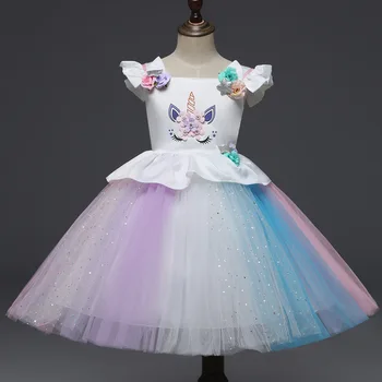

Aven Rabbit girls dress unicorn kids dresses for girls color unicorn princess dress vestidos girls summer dress
