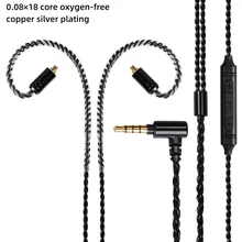 FDBRO 3 5mm z mikrofonem kabel do aktualizacji słuchawek posrebrzany zestaw słuchawkowy MMCX 2pin A2DC kabel do słuchawek do SE215 SE425 SE535 LS70 tanie i dobre opinie CN (pochodzenie) Kable do słuchawek 04010002 Metal Earphone Cables with Mic yes support 4-cores Silver Plated Cable 1 2 m
