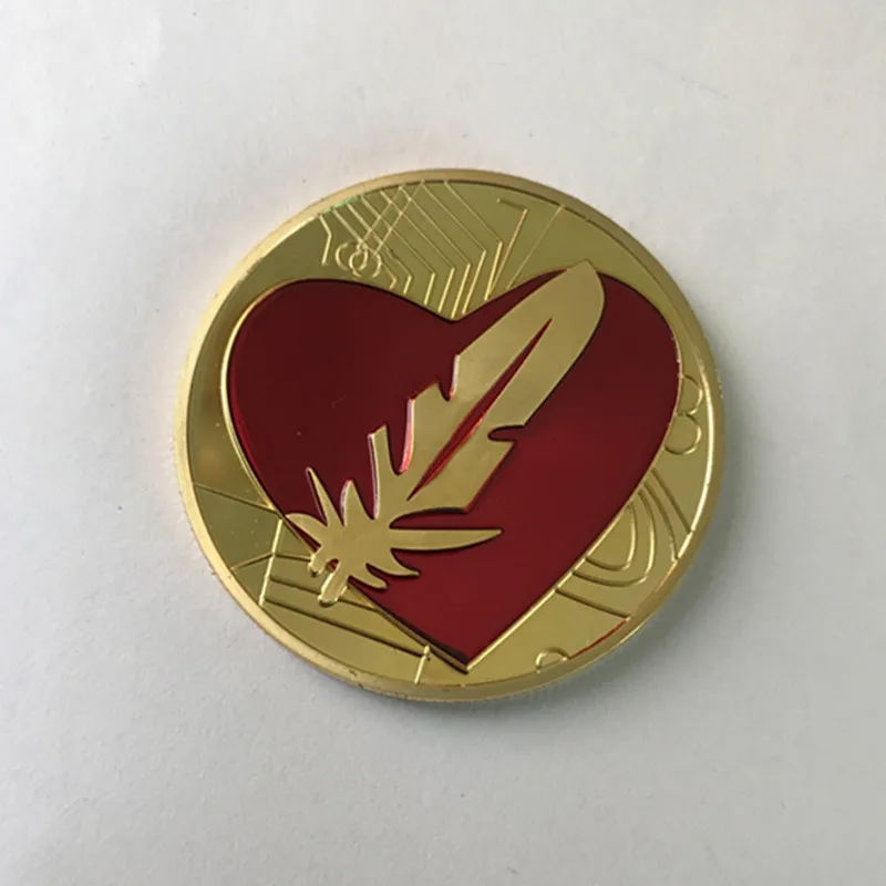 5 шт. перо Lover значок 1 OZ 24k настоящая позолота подарок любимым 40 мм Коллекционная