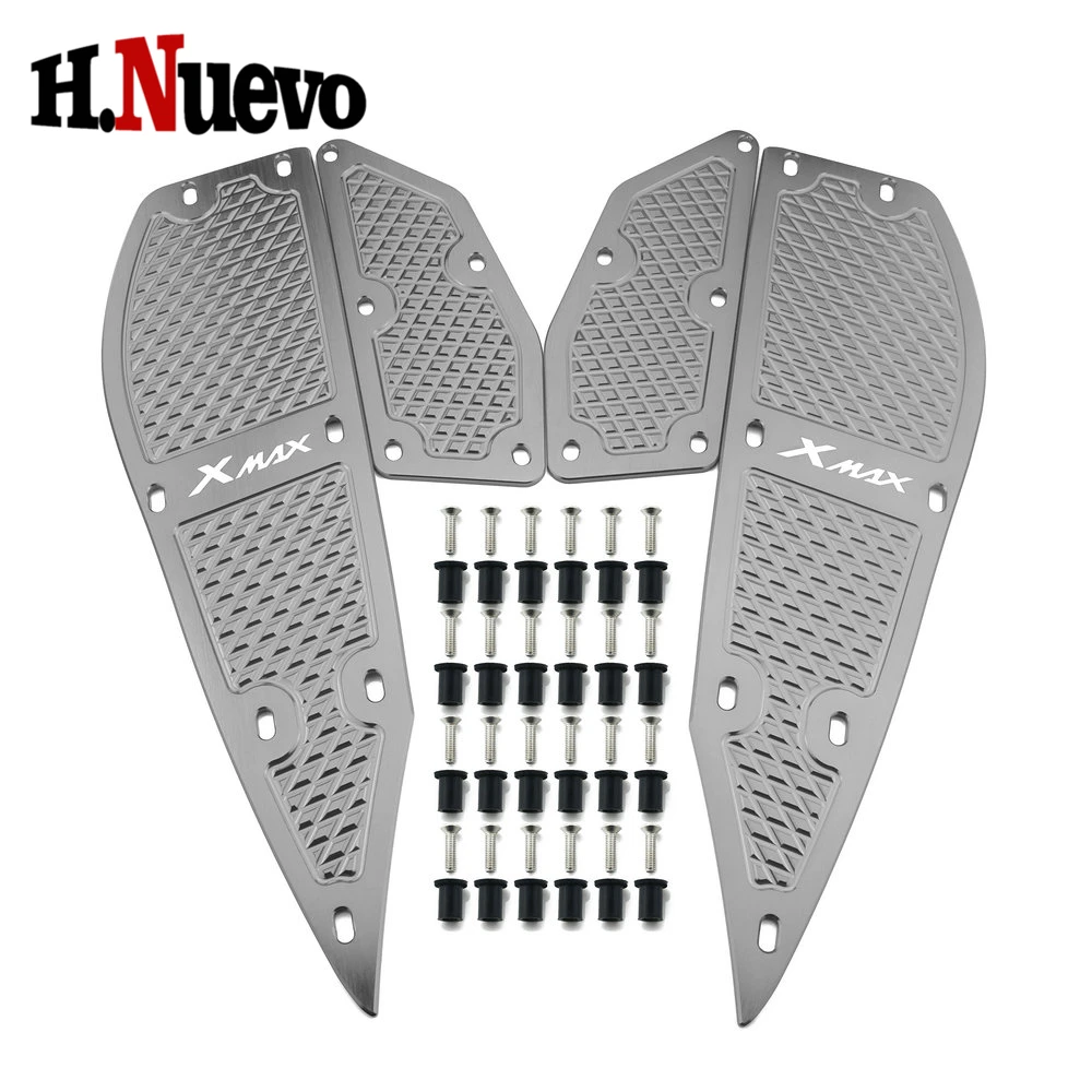For Yamaha XMAX 300 Accessories Motorcycle X MAX X-MAX 300 250 XMAX300 XMAX250 Foot Rest Pegs Pedal Footrest Step Plate Pads Kit (4)