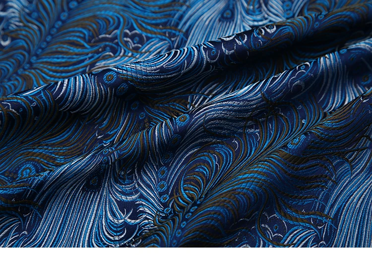 Павлин Стиль Металлик Жаккардовая парча ткань, 3D жаккардовая ткань, пряжа окрашенная ткань для женщин юбка пальто платье по метру