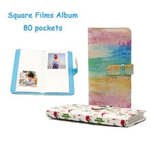 80 Карманы фотоальбом белая пленка для Fuji Instax квадратный Плёнки Instax SQ20 SQ10 SQ6 SP-3 Фотоаппарат моментальной печати фото книга в твердой обложке альбом