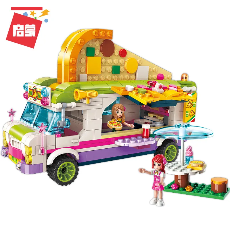 

Enlighten Building Block Girls Friends Joy Plzza Car 2 Figures 414pcs Educational Bricks Toy For Girl Gift
