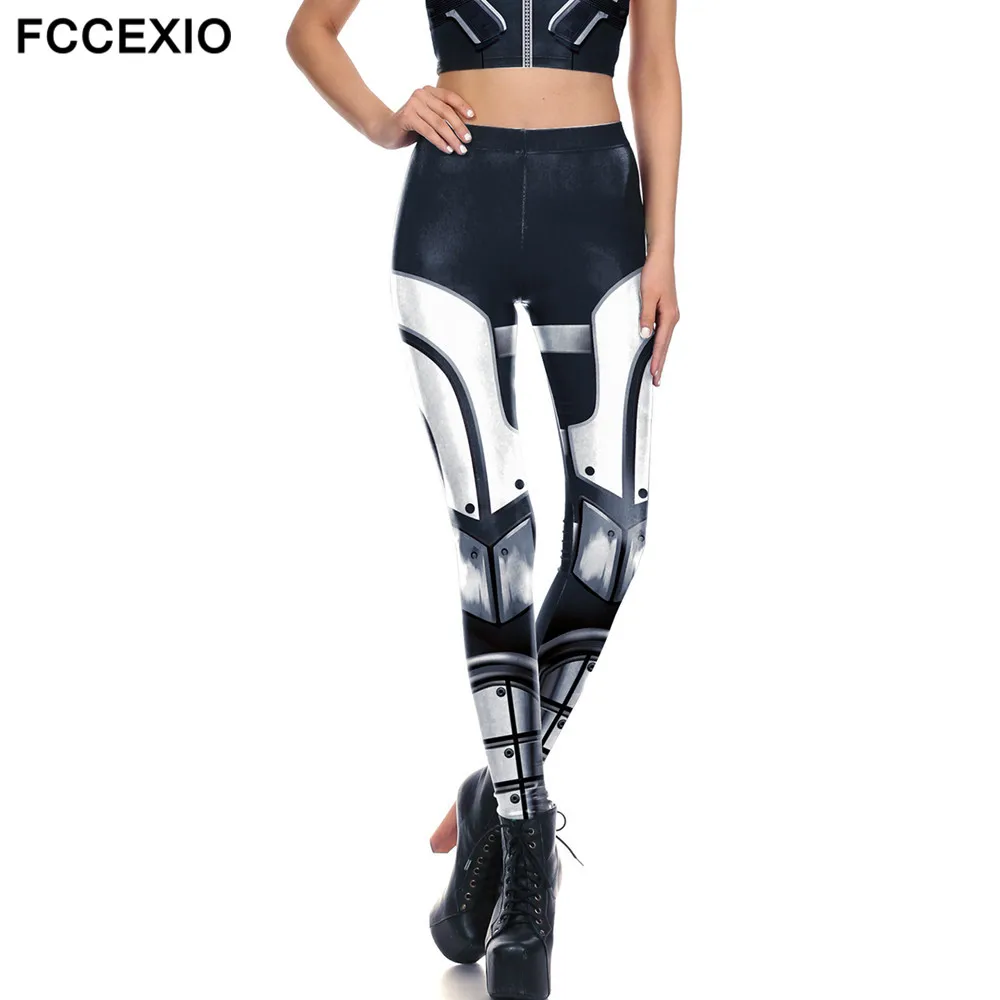 FCCEXIO Captain America Iron Man Metal Armour Legins Robot Mechanical Print Women Leggings Superhero Cool Stretch Fitness Pants FCCEXIO Captain America Iron Man Metal Armour Legins Robot Mechanical Print Women Leggings Superhero Cool Stretch Fitness Pants