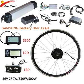 Kits de conversión de Bicicleta eléctrica, 36V, 250W-500W, batería de Motor eléctrico Samsung de 36V, 12Ah