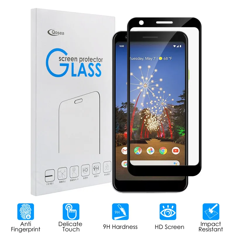 Qosea Защита экрана для Google Pixel 3a XL 9H полное покрытие пленка 3 4D изогнутая
