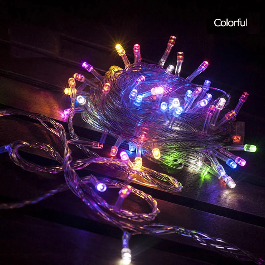 HUSUYUHU SISI 10 m 100 Led guirnalda de cuerda Luz de hadas del árbol de Navidad Luce impermeable Home Garden Party decoración de vacaciones al aire libre HUSUYUHU SISI 10 m 100 Led guirnalda de cuerda Luz de hadas del árbol de Navidad Luce impermeable Home Garden Party decoración de vacaciones al aire libre