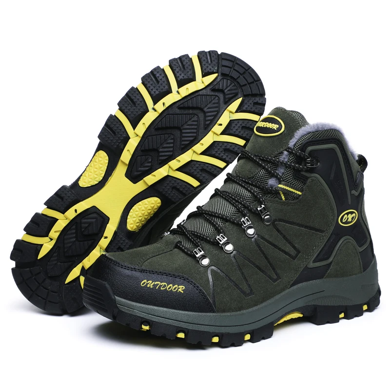 Men's Winter Sneakers Tourism Hiking Boots Warm Fur Lined Hunting Climbing Sports Outdoor Shoes High Top Non-slip Trekking Boots Men's Winter Sneakers Tourism Hiking Boots Warm Fur Lined Hunting Climbing Sports Outdoor Shoes High Top Non-slip Trekking Boots