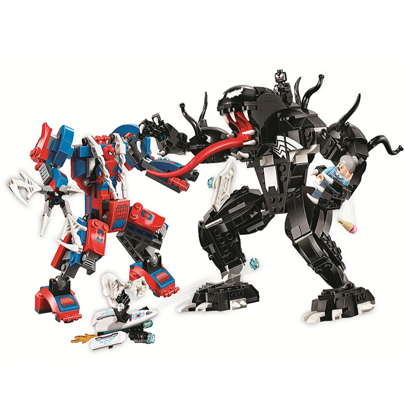 

76115 625pcs Super heroes Series Spider Mech vs. Venom Model Building Block set Toy For Children Kid GIft 11188