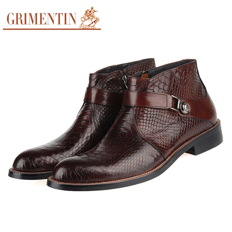 Aliexpress.com : Buy GRIMENTIN men boots genuine leather Italian black ...