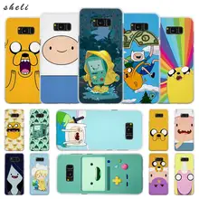 Sheli Adventure Time с Финном Джейком прозрачный Note 10 9 pro Жесткий чехол для samsung S4 S5 S6 S7 S8 S9 S10 Plus Edge Mini