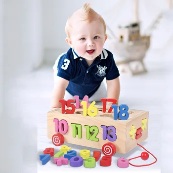 

Wooden Trailer Toys Vehicle Blocks Colour Congnitive Geometry Matching Blocks Early Educational Toys For Children Birthday Gift