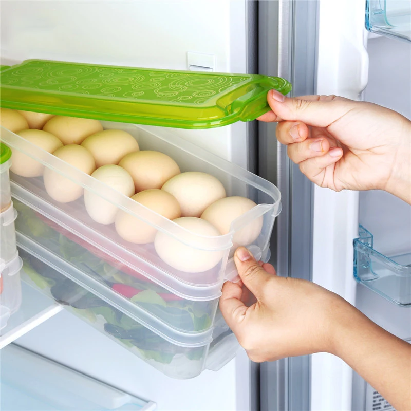 

Plastic Storage Bins Refrigerator Storage Box Food Storage Containers with Lid for Kitchen Fridge Cabinet Container Organizer