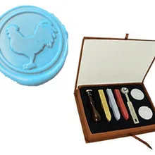 Винтаж Петух свадебные приглашения индивидуальный логотип Воск уплотнительное штамп Щупы для мангала ложка подарочная коробка комплект