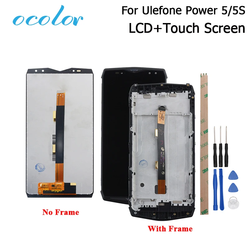 

ocolor For Ulefone Power 5 LCD Display and Touch Screen With Frame Assembly Replacement +Tool For Ulefone Power 5S LCD +Film