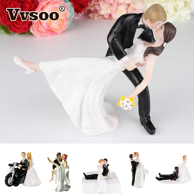 

Vvsoo High Quality Synthetic Resin Bride Groom Wedding Cake Topper Romantic Wedding Party Decor Adorable Figurine Craft Gift