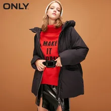 Только женский пуховик со шнурком и капюшоном средней длины | 118312594