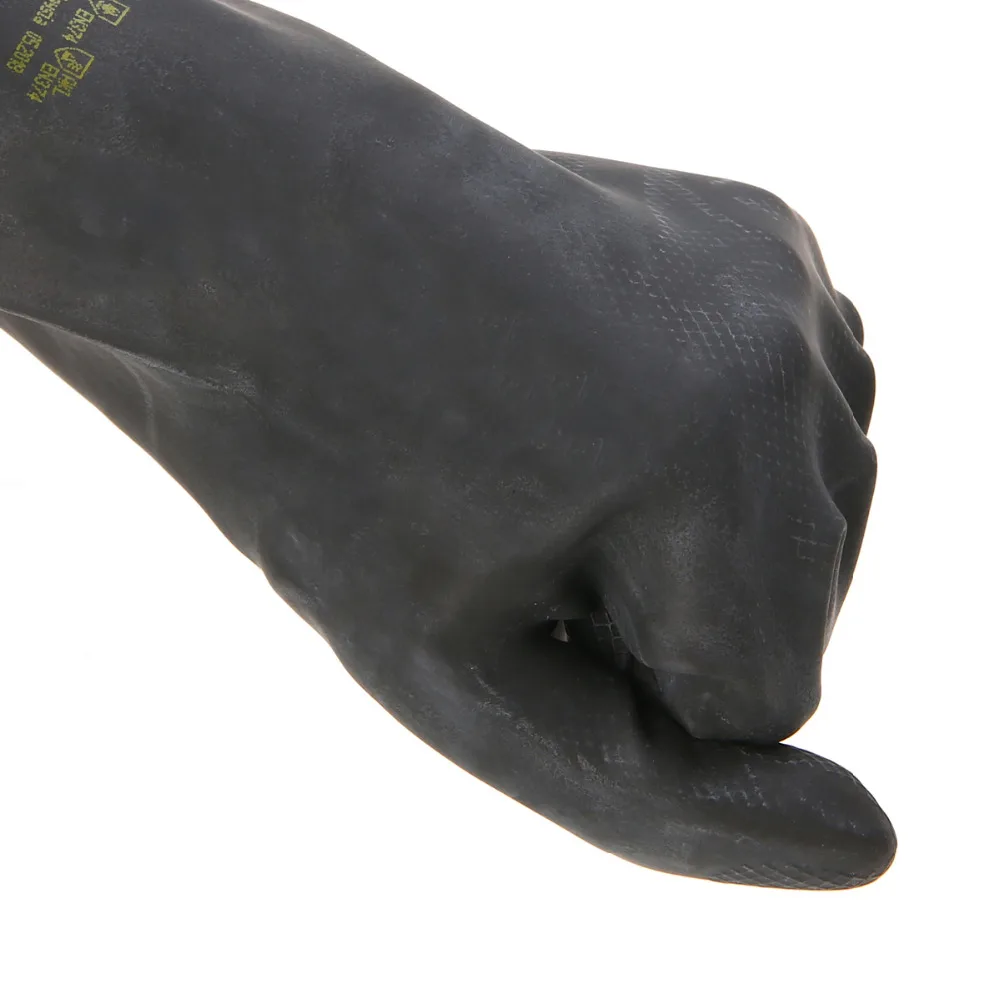 1 pair Heavy Duty Natural Rubber Gloves Garden Gloves Acid Alkali Resistant Chemical Gauntlet Household Gloves Black 1 pair Heavy Duty Natural Rubber Gloves Garden Gloves Acid Alkali Resistant Chemical Gauntlet Household Gloves Black