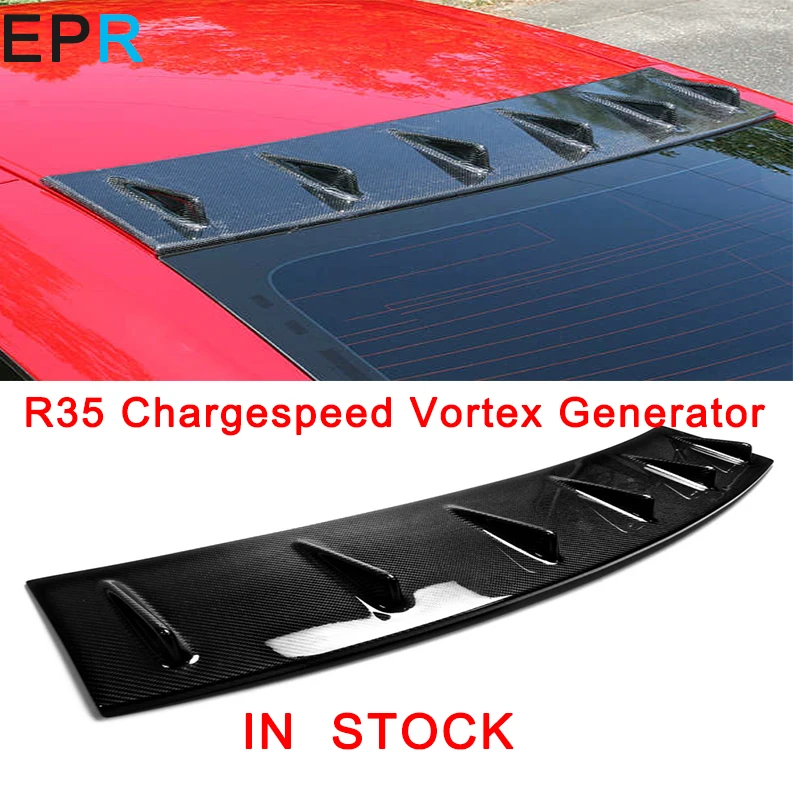 

GTR R35 Carbon Fiber Charge speed Vortex Generator Roof Spoiler For Nissan Glossy Fibre Roof Wing