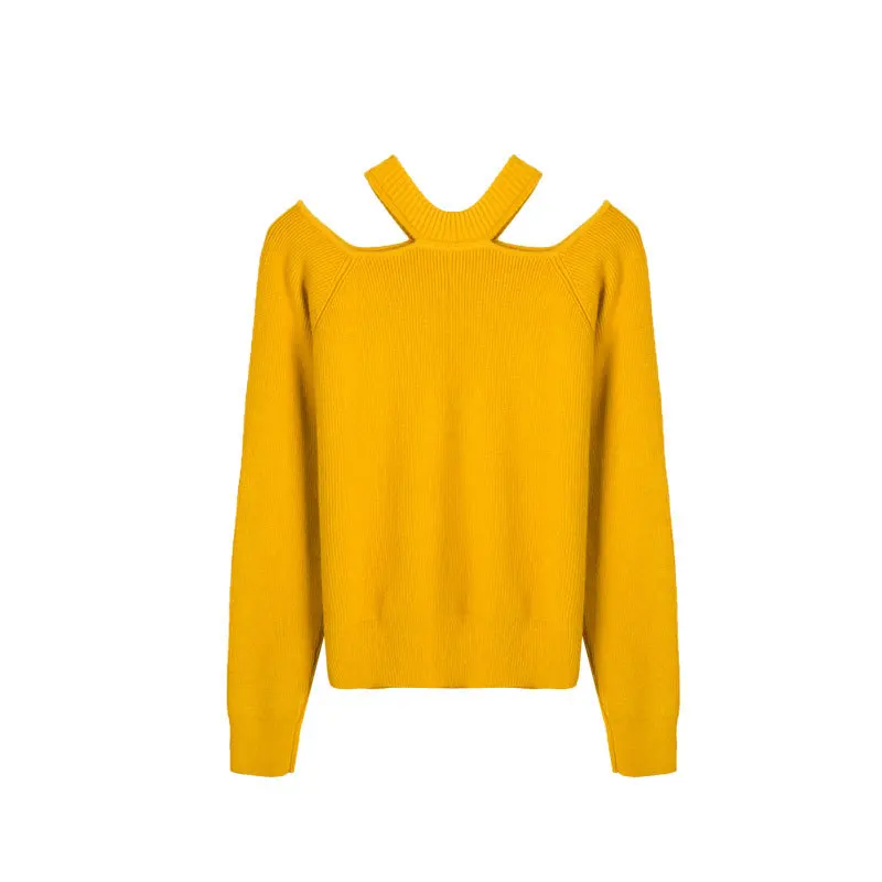 Solid off shoulder half turtleneck loose pullover sweater 2018 new long sleeve women autumn basic sweater shirts