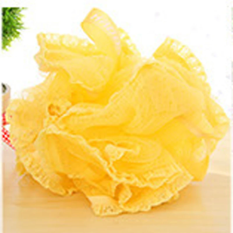 5PCSNylon Губка продукт люфа цветок отшелушивающее полотенце для ванны мяч ванны крутой скруббер душ Очищающая сетка для душа мойка - Цвет: Цвет: желтый