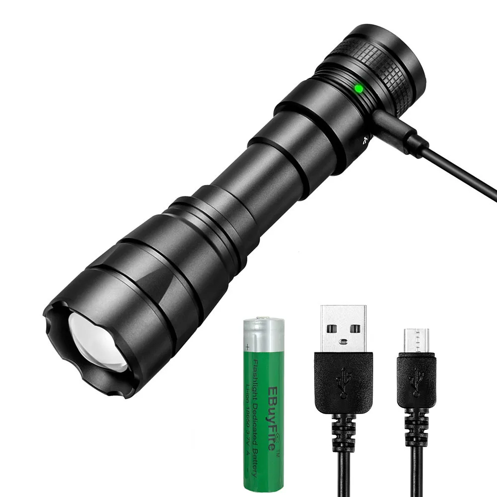 

T6 LED Tactical Flashlight Zoom Torch USB Rechargeable Lanterna 4 modes Powerful Waterproof 18650 Light camping Outdoor lamp