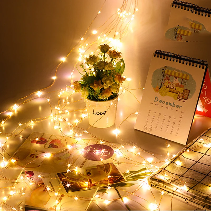 Battery Powered LED Curtain String Vine Light fairy lights christmas garland waterproof Xmas Wedding Home Tree Decorative Light