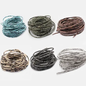 

2Meters 3mm Faux Snake Skin PU Leather String Round Cord For Bracelet Necklace Jewelry Making Jewelry Findings Accessories