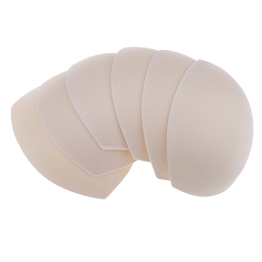 3 пары съемных бюстгальтеров бикини пены груди вкладыши для увеличения объёма вставки усилитель купальник - Цвет: Nude