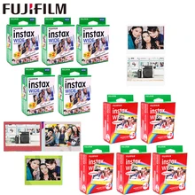 Papel para fujifilm instax 10-100 folhas, largura branca + arco-íris + filmes, para câmera fotográfica instantânea fuji 300/200/210/100/500af