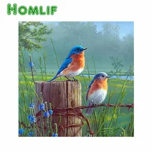 Пейзажи 5d diy алмазов картина Розовый Пользовательские синие птицы полный квадратный алмаз вышивка значок пион картина pintura manualidades