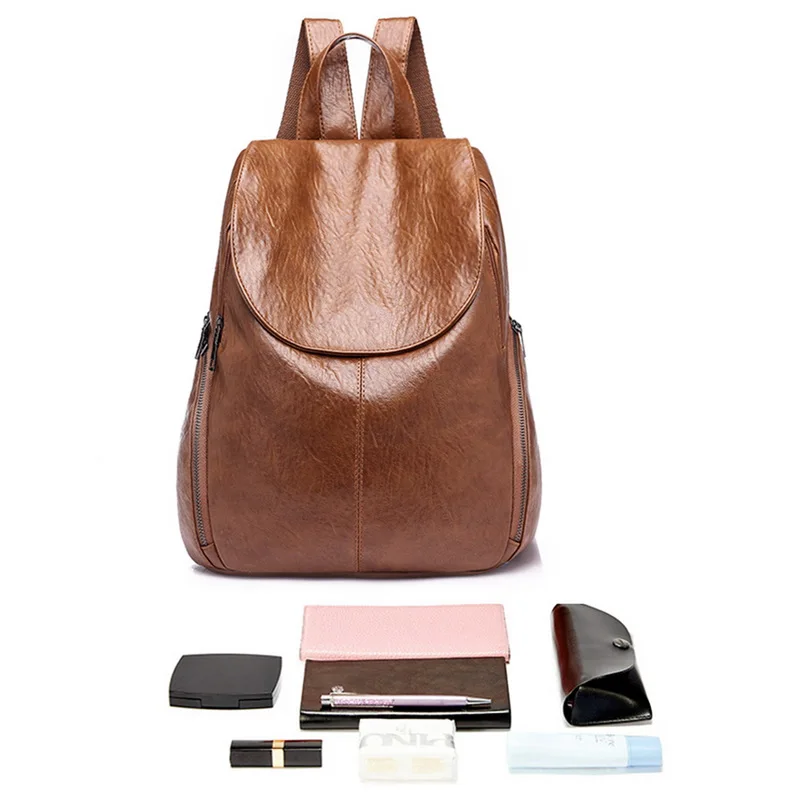

LOOZYKIT 2019 Fashion Women Backpacks PU Leather Backpack Shoulder Bags Daypack For Women Rucksack Feminine Mochila Female