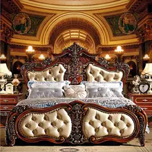modern european solid wood bed Fashion Carved 1.8 m bed french bedroom furniture 6592 modern european solid wood bed Fashion Carved 1.8 m bed french bedroom furniture 6592