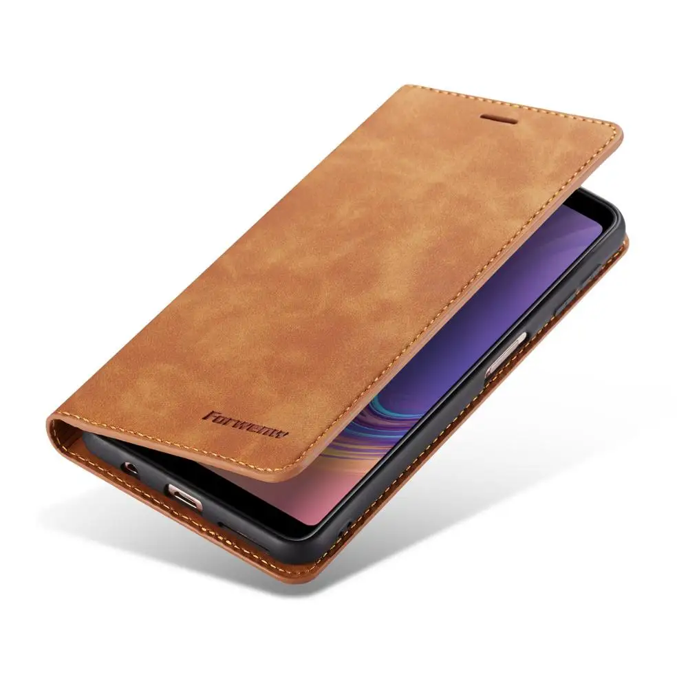 

luxury Magnetic Leather Case For Samsung Galaxy A6 A7 A8 2018 J4 J6 Plus 2018 Phone Case Card slot Flip Stand wallet Cover Coque