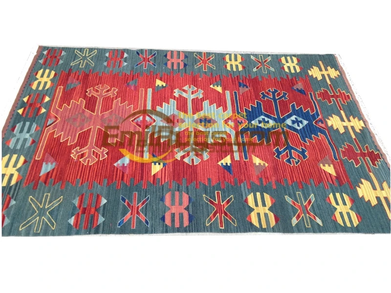 

Hand Woven Kilim Carpet Handwoven Carpets For Living Room Pattern Square Rug Carpet Bohemian Wool Knitting Carpets