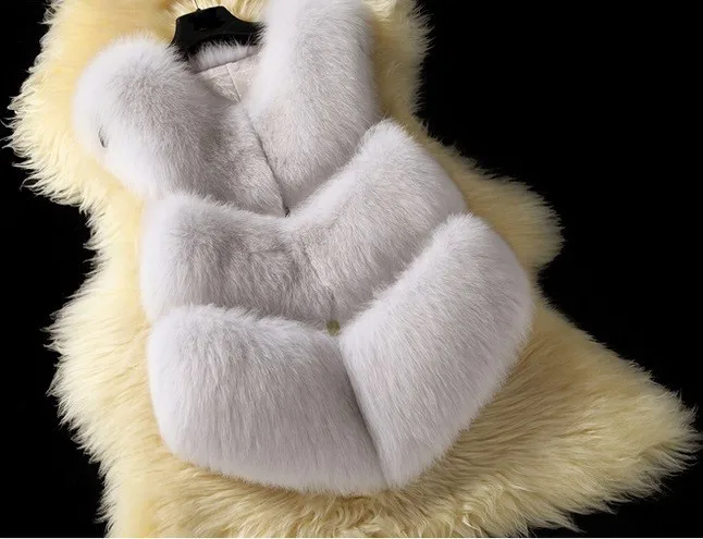 Толстые зимние пальто Colete De Pele Feminina плюс размер жилет из искусственного меха лисы верхняя одежда женский жилет без рукавов меховой жилет X797